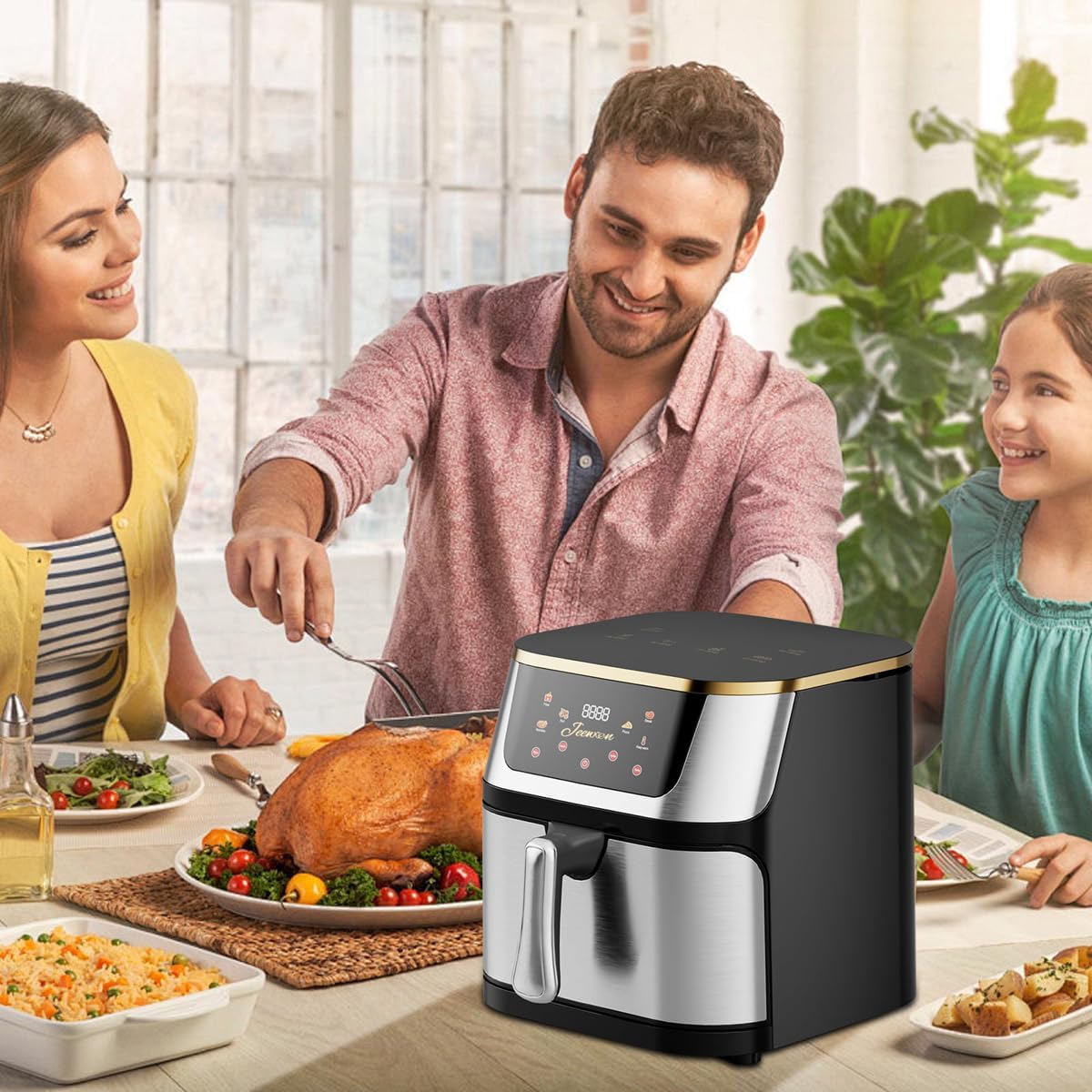 ایرفرایر استیل Jeewoon 9L، 1400W با صفحه لمسی