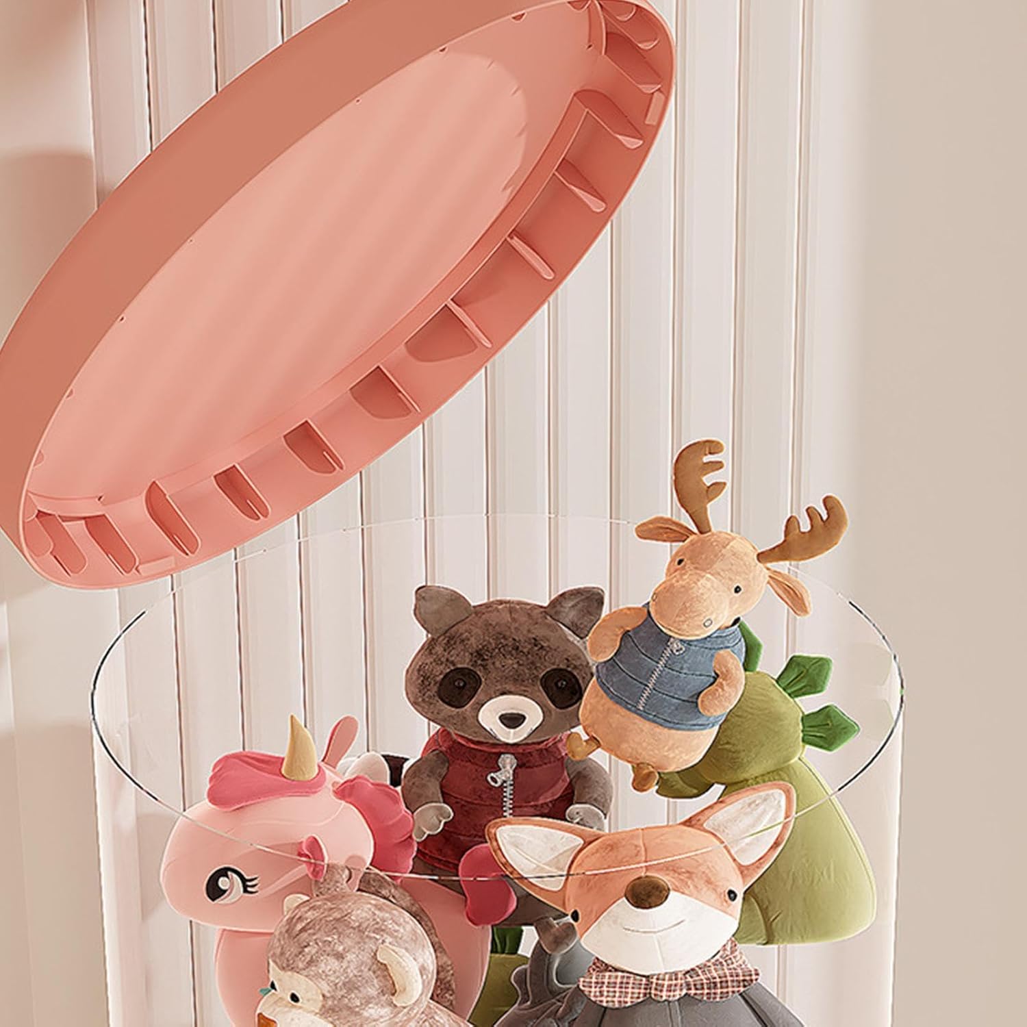 Stuffed Animal Storage Tube,Transparent Plush Toy Storage Tube Organizer, Large Toy Storage Display Tube With Lid