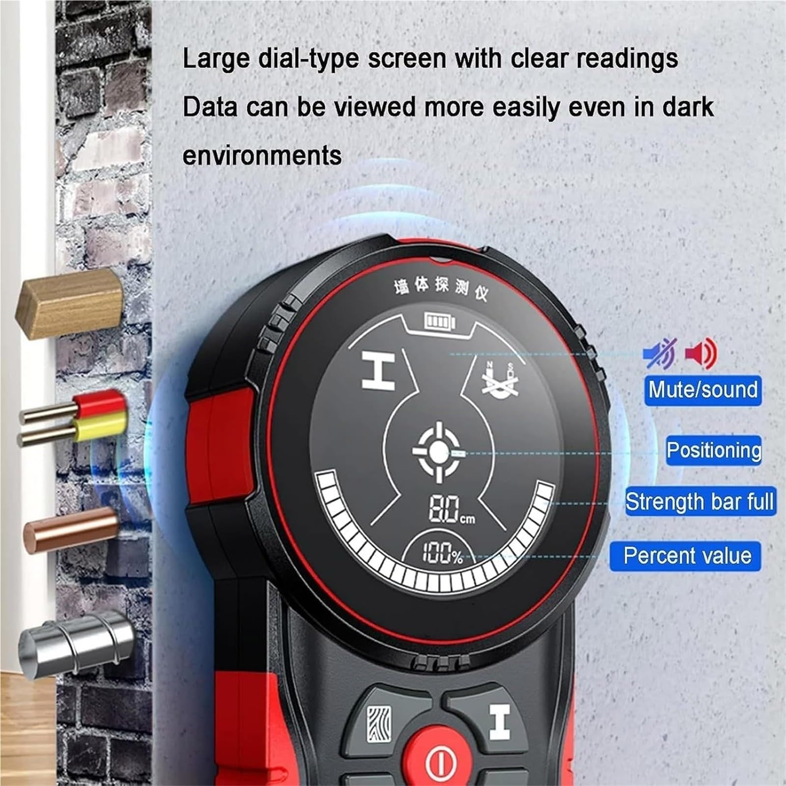 Scanner Mural de Recherche de Goujons Rechargeable