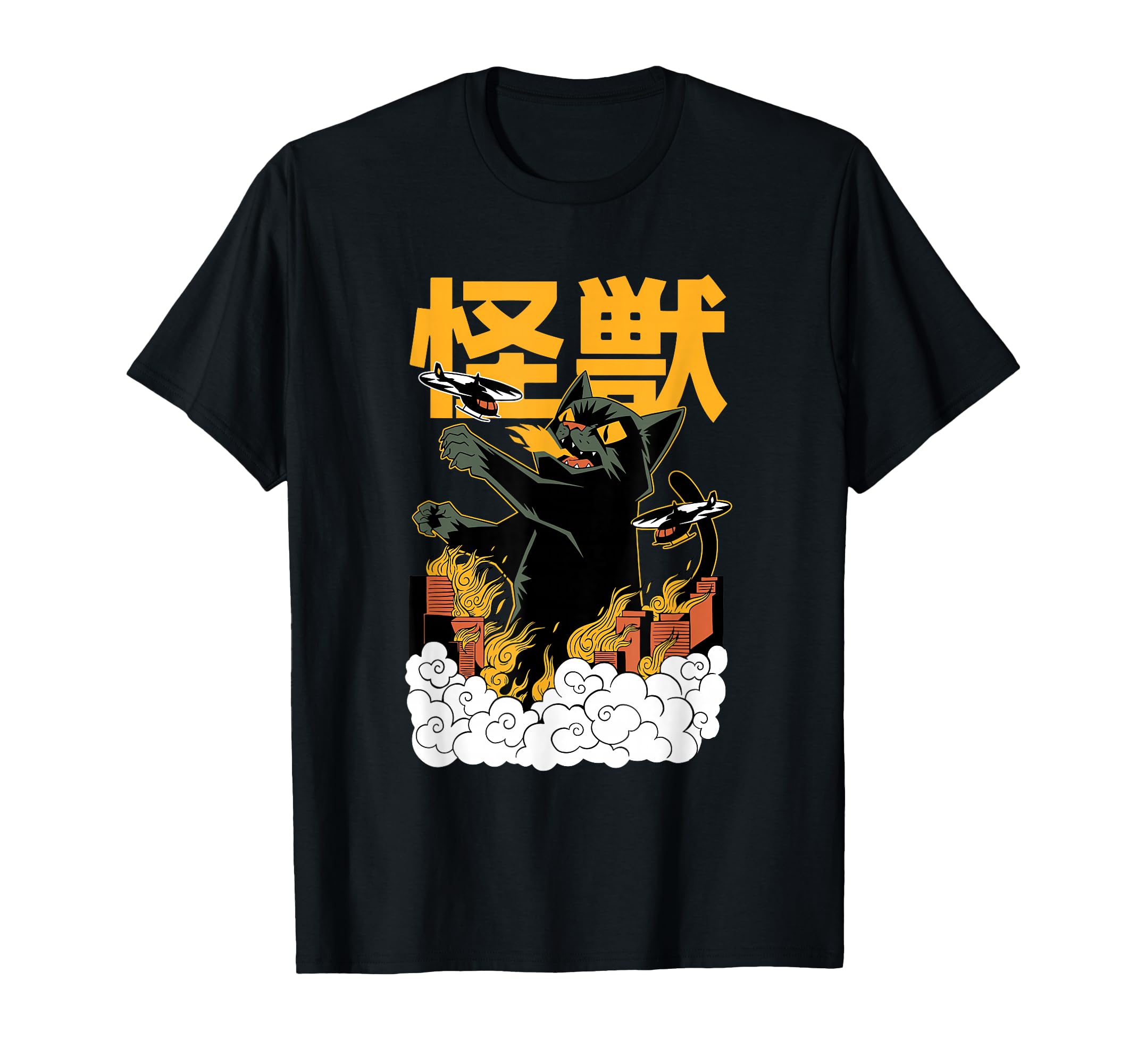 Giant Kaiju Monster Cat | Funny Japanese Anime Style Graphic T-Shirt