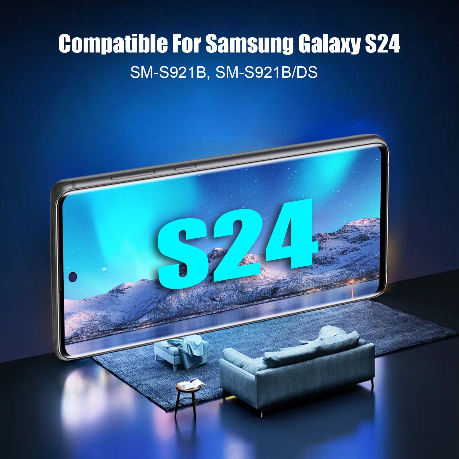 DTD Pantalla para Samsung Galaxy S24 5G LCD SM-S921B, SM-S921B/DS, Montaje con Herramientas (Negro con Marco, sin reconocimiento de Huellas Dactilares)