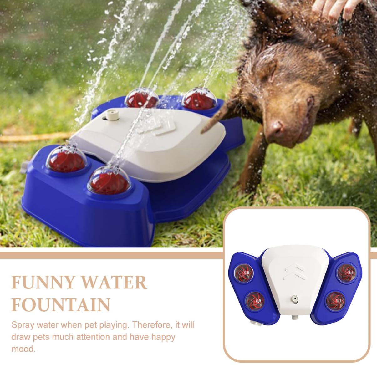 Milisten Pet Water Fountain Dog Puppy Fountain Plastic Sprinkler Toy Fun Shower Spray for Dogs