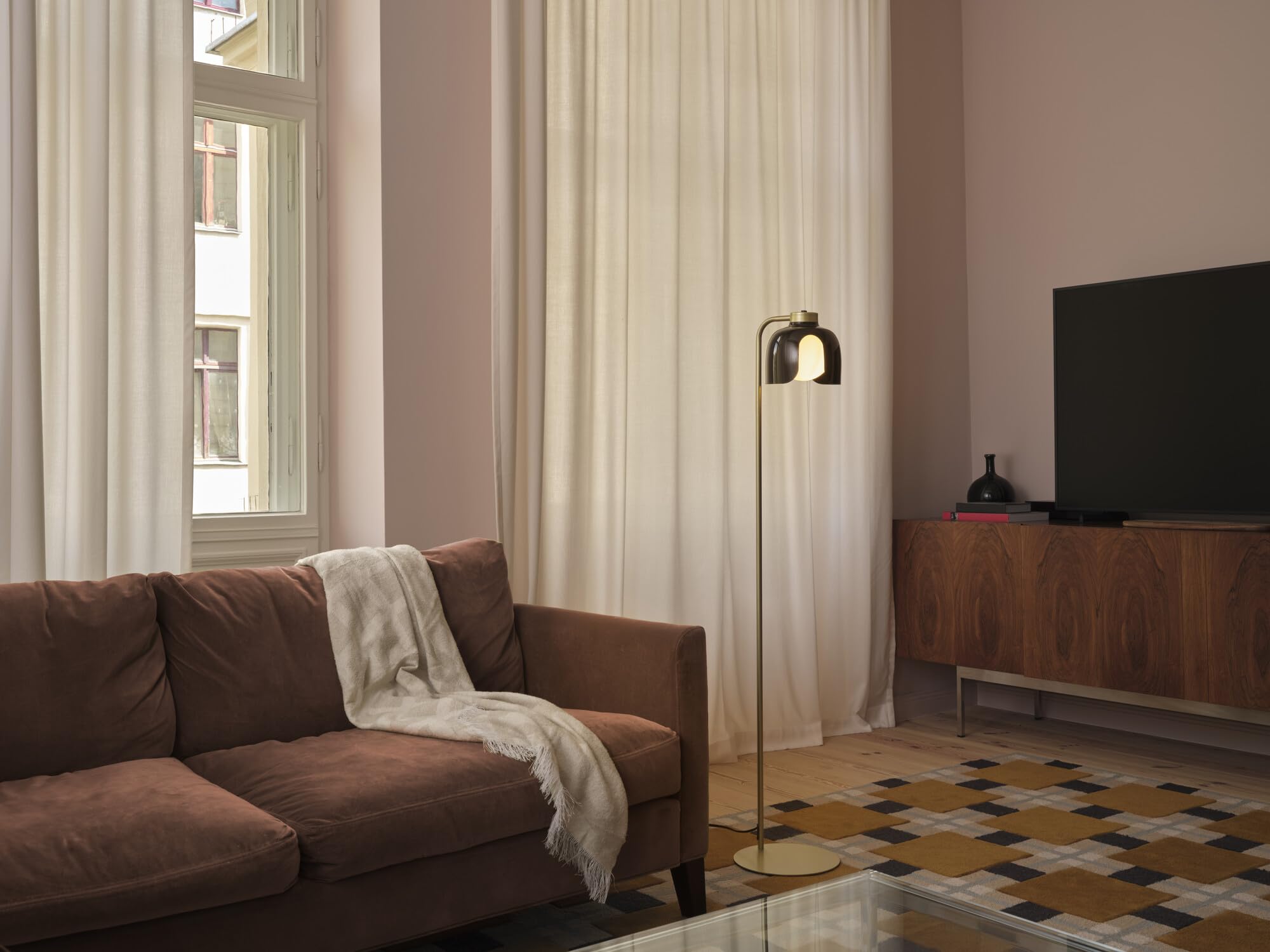 Osram Lampadaire DECOR Corolle, Métal Noir Verre, Version E27, 270mm,