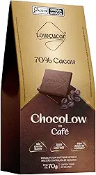 Lowçucar Chocolate 70% Cacau com Café – Low Carb, Combinação Perfeita – 70g