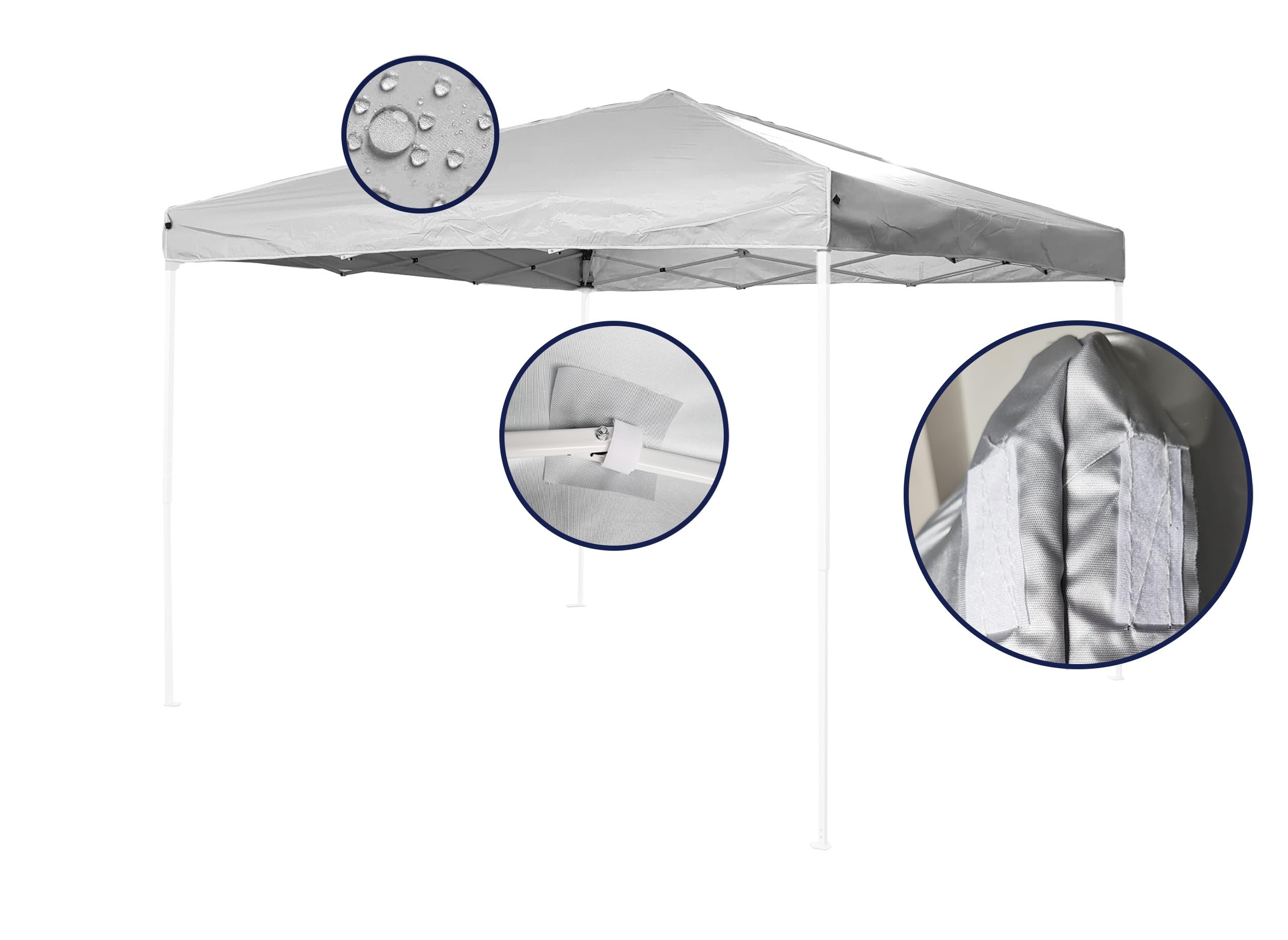 Tetto di Ricambio Impermeabile Anti UV per Gazebo 3x3 Richiudibile, Telo di Copertura, Top Cover per Gazebo Pop Up
