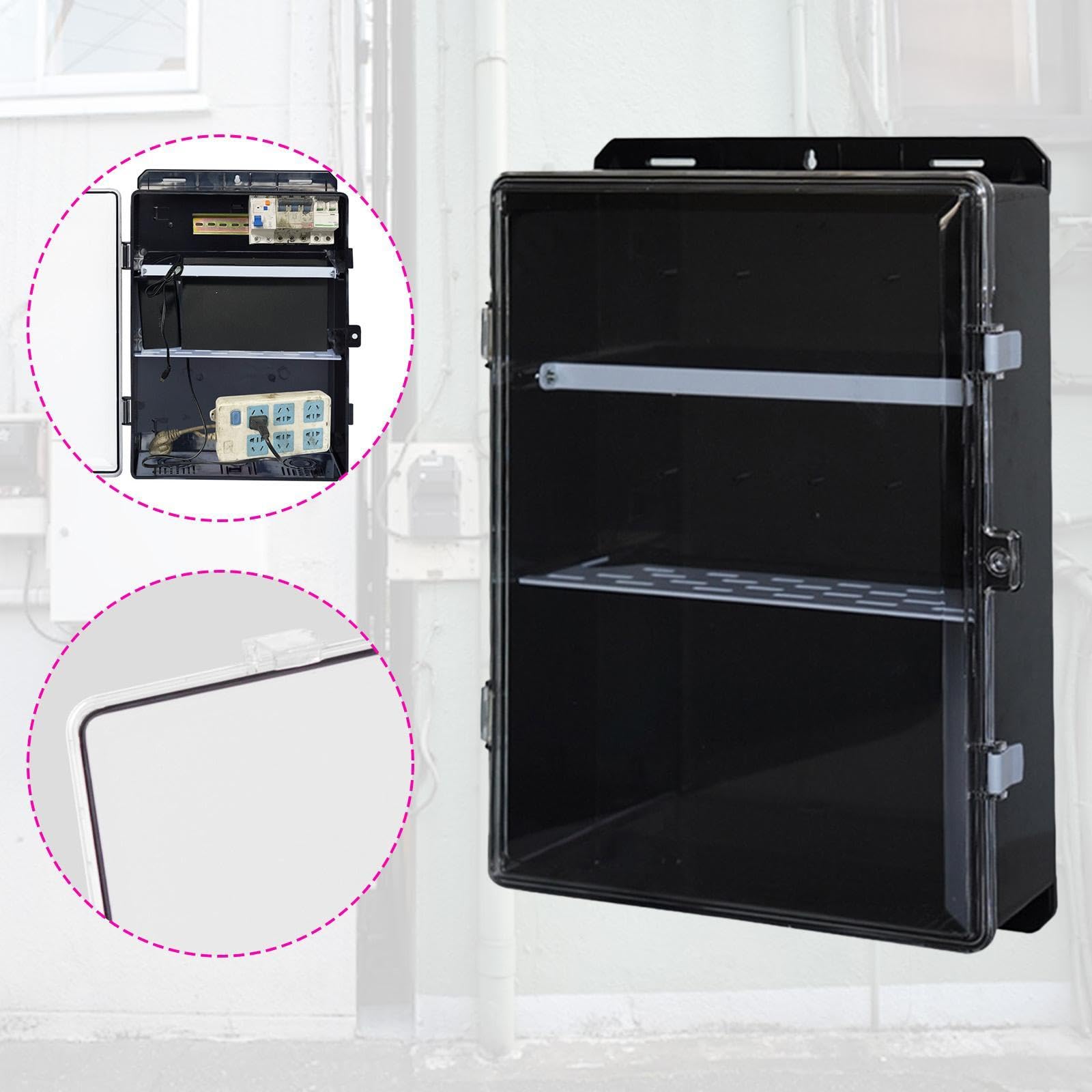 Oshhni Boîtier de distribution électrique extérieur, boîtier de protection pour disjoncteur robuste, résistant aux intempéries pour atelier, 30 Cm X 12 Cm X 44.5