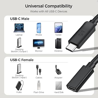 Cable Matters 40Gbps USB4 Extension Cable 1m, Thunderbolt 4 Compatible