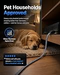 Cat 7 Flat Ethernet Cable 6.6 ft, Nylon Braided STP Shielded, 10Gbps 600MHz, Low Latency RJ45 LAN Patch Cable for PS5, PS4, Xbox, PC, Smart TV, Router, Modem