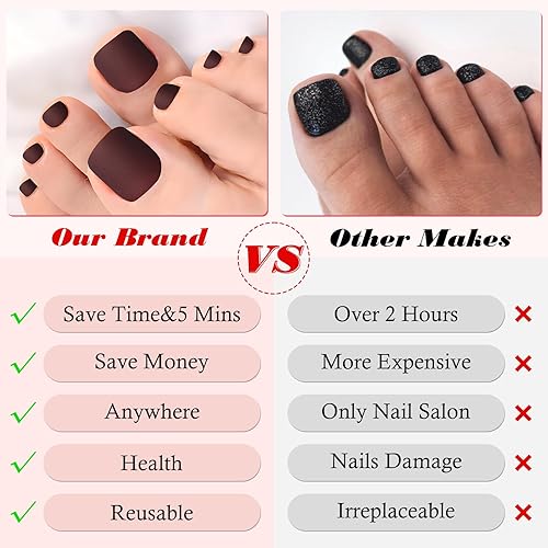 Miniatura 5 de LoveOurHome Uñas postizas a presión, 240 unidades, uñas postizas cuadradas cortas, mate, cobertura completa, acrílicas, puntas de uñas postizas