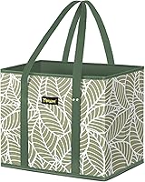 Vista 25 de BALEINE 3 bolsas reutilizables para comestibles, bolsas de compras plegables para comestibles con parte inferior reforzada y asas (mosaico)