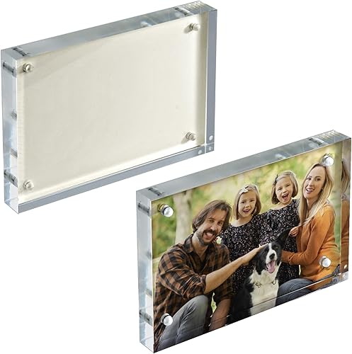 Azar Displays 104666-WHT-2PK Lot de 2 blocs en acrylique blanc avec plaque arriè