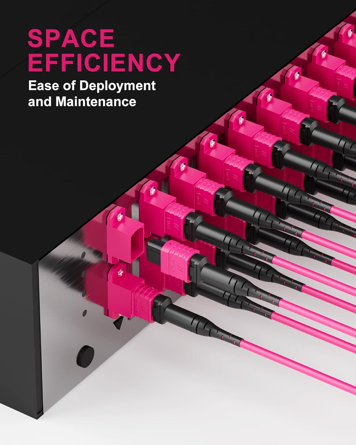 OM4 MPO/MTP Fiber Patch Cable 8M/26FT, 12 Core Strand 40G/100G/200G,UPC Type B Female LSZH–50/125μm Multimode MPO Fiber for QSFP+/QSFP28 Transceivers (OM3/ 8 Core Compatiable)