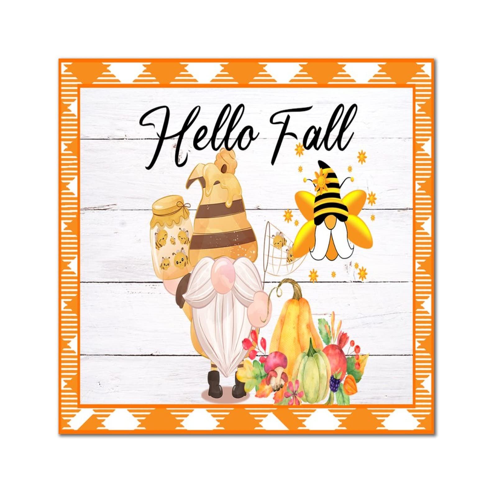 Plaque murale en bois Hello Fall pour embellir votre buanderie et chambre