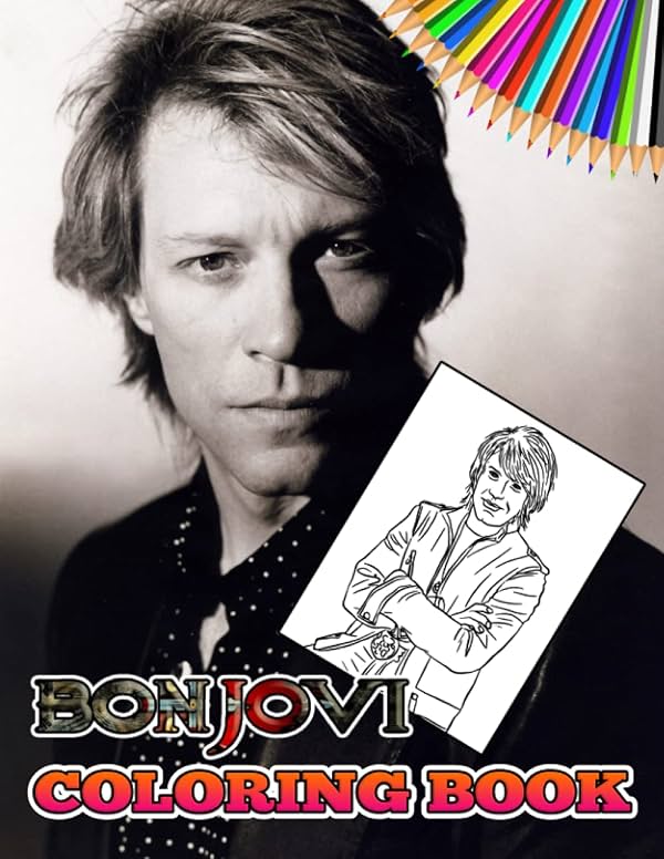 Libro para colorear de Bon Jovi: Regalo increíble para todas las edades y fanáticos con imágenes de alta calidad. – Más de 30 páginas gigantes con imágenes de calidad premium.