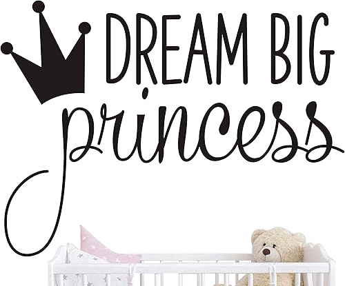 Miniatura 8 de Vinilo adhesivo de vinilo de princesa grande con corona para niños, bebés, niñas, decoración de dormitorio, guardería, decoración del hogar, diseño