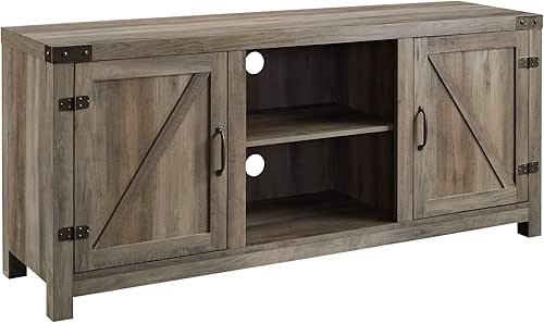 Walker Edison Georgetown Modern Farmhouse Double Barn Door TV Stand