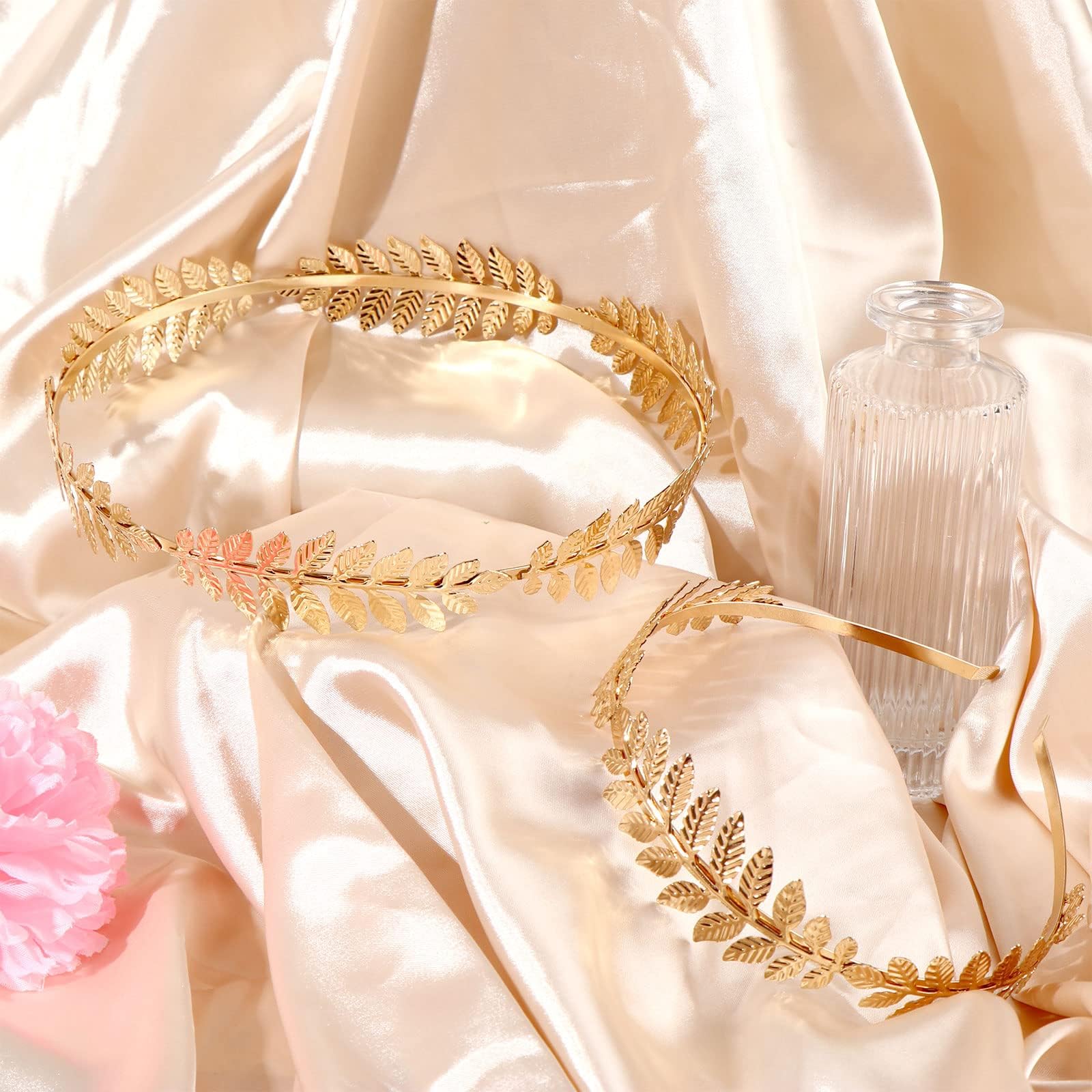 ZTING Goddess Costume Accessories Set - Gold Leaf Bangle, Earring, Armband & Hair Clips - Image 3
