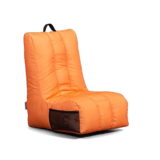 Big Joe Video Lounger Bean Bag Chair, Tangerine Smartmax, Durable Polyester Nylon Blend, 2 feet