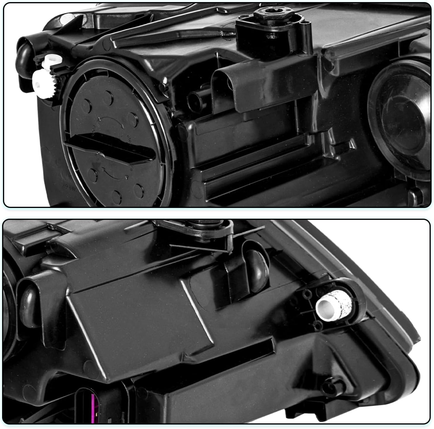 Headlight Assembly Fit for 2011-2018 Volkswagen Jetta MK6 OE Headlamp Driver and Passenger Side Headlights Chrome Housing & Amber Reflector Bulbs Included