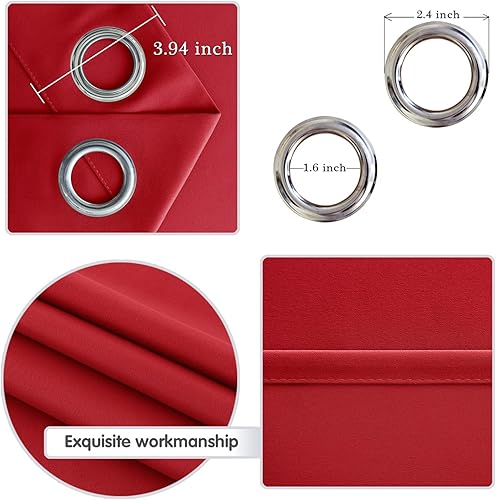 Miniatura 4 de DWCN Cortinas opacas para dormitorio, oscurecimiento, aislamiento térmico, cortinas gruesas que bloquean la luz, juego de 2