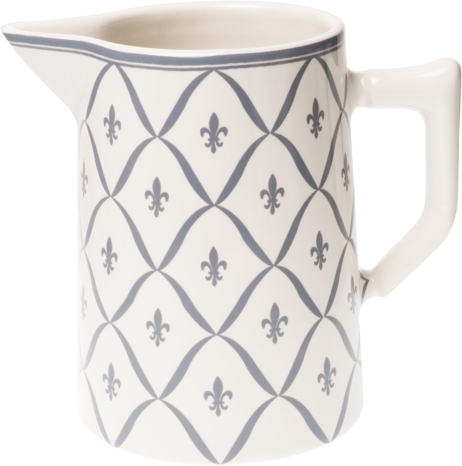 Kom Amsterdam 3773 jug 1 litre, diameter 11 x 15 cm, fleur de lys grau