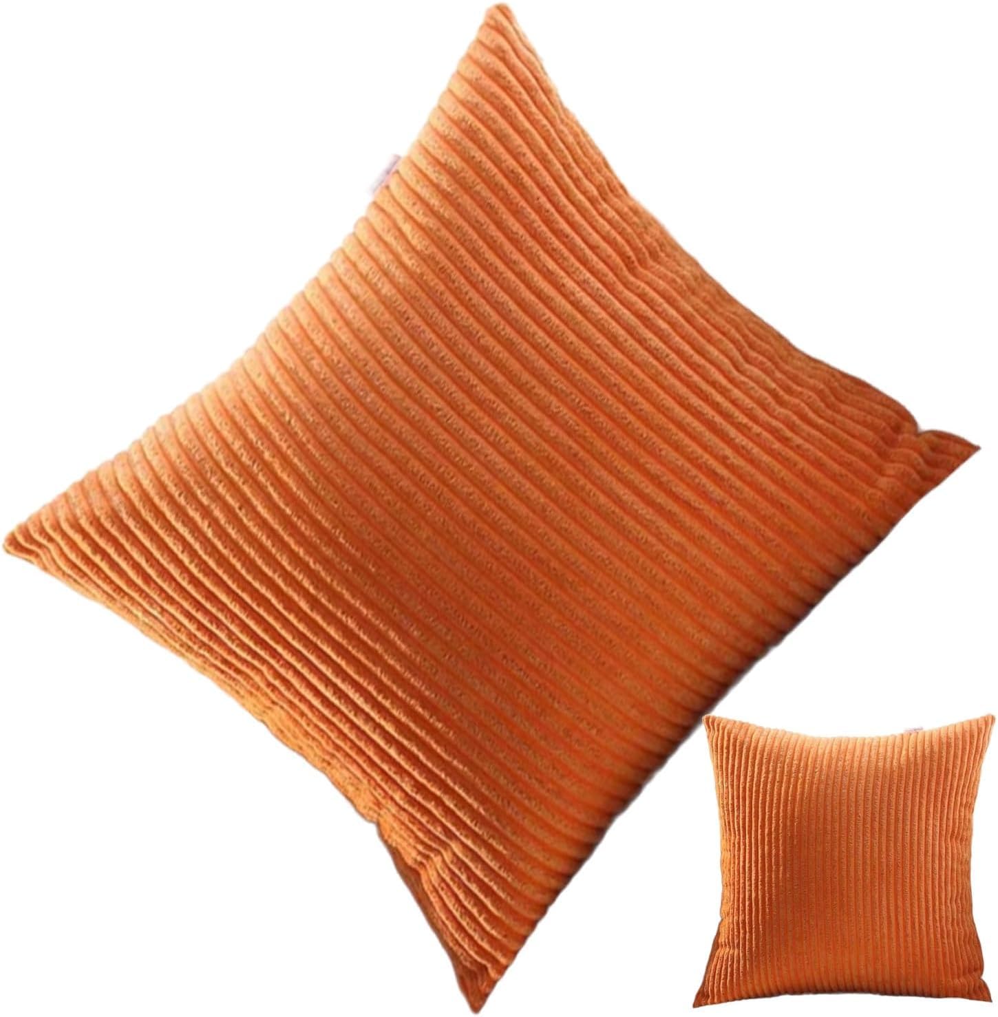 Housse de coussin en velours côtelé doux 45x45 cm lot de 2 pour décoration salon