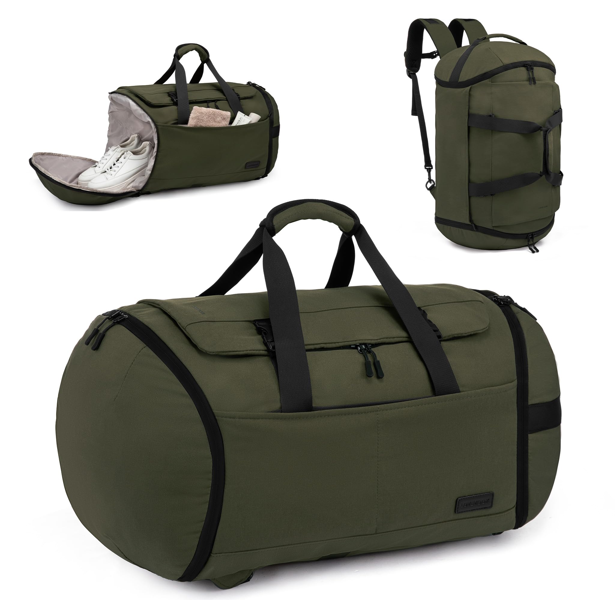 LOVEVOOK Borsone 60L Con Scomparto Scarpe E Zona Umida | Bagaglio A Mano Aereo | Unisex Per Palestra E Viaggi