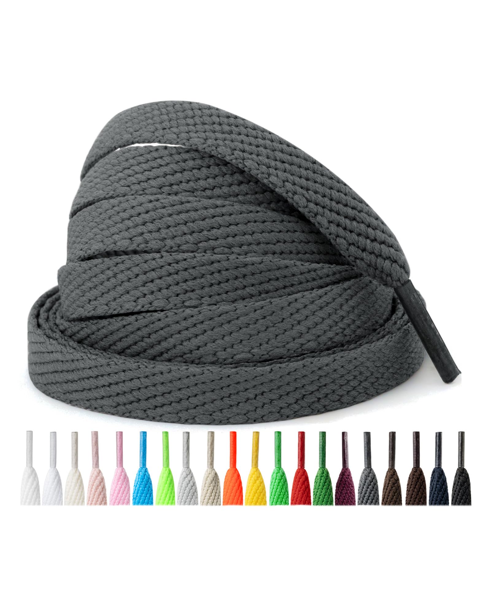 Handshop 2 Pairs 2/5" Wide Flat Shoe Laces for Sneakers,Athletic Replacement Shoelaces in 20 Colors