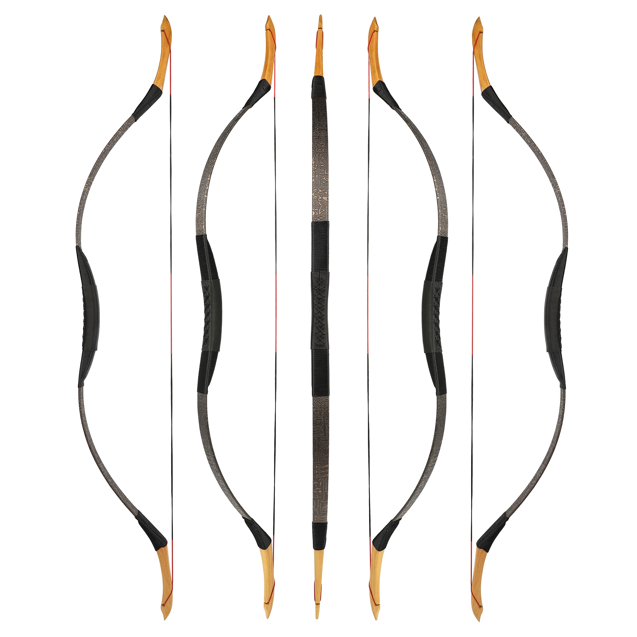 Traditional Hunting Longbow | Handmade Wooden Mongolian Style Bow | Adults Youth Beginners | Ambidextrous‌