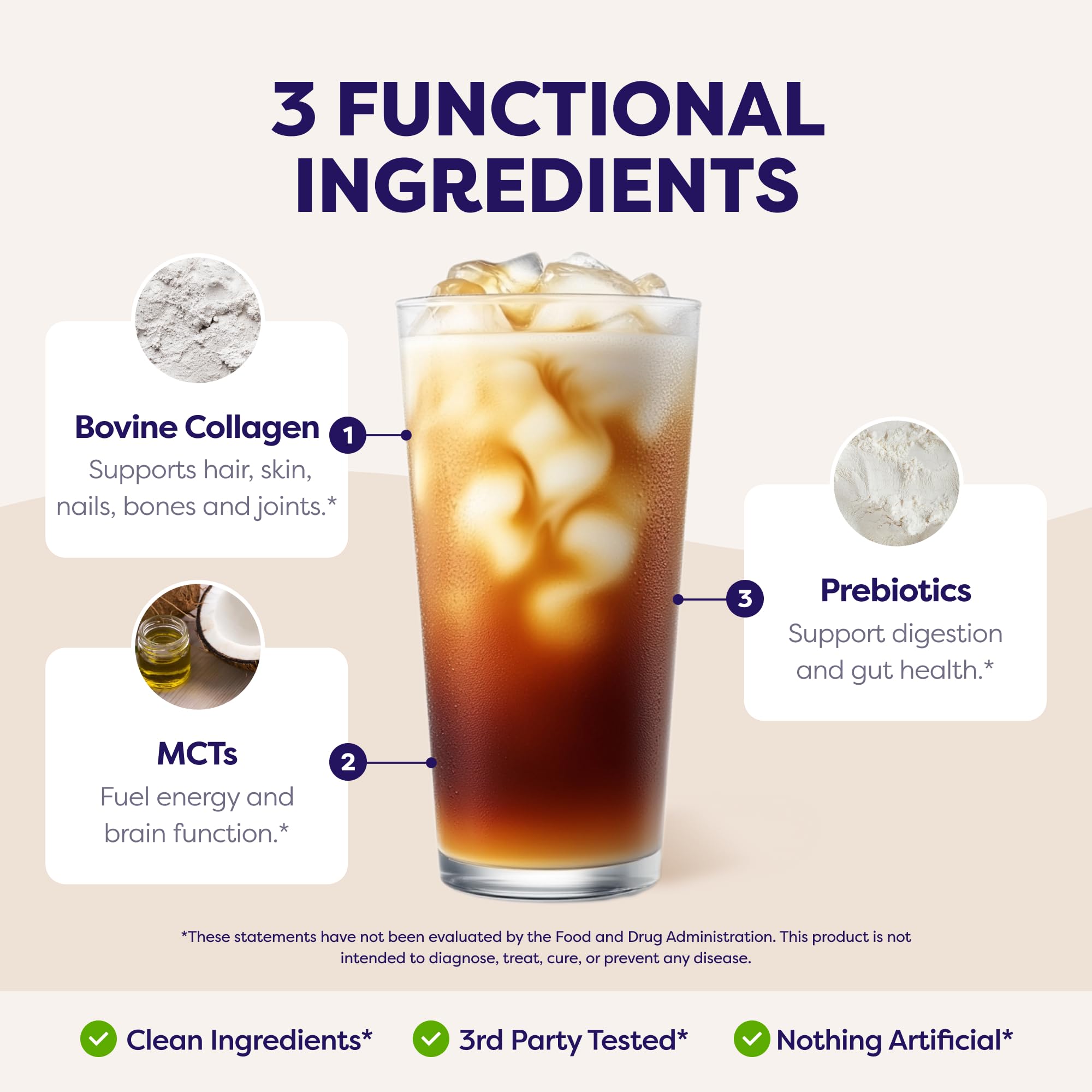 White Chocolate Mocha Protein Coffee Creamer - Grass Fed Pasture Raised Collagen - Hair Skin Nail Support Boosting — view 5