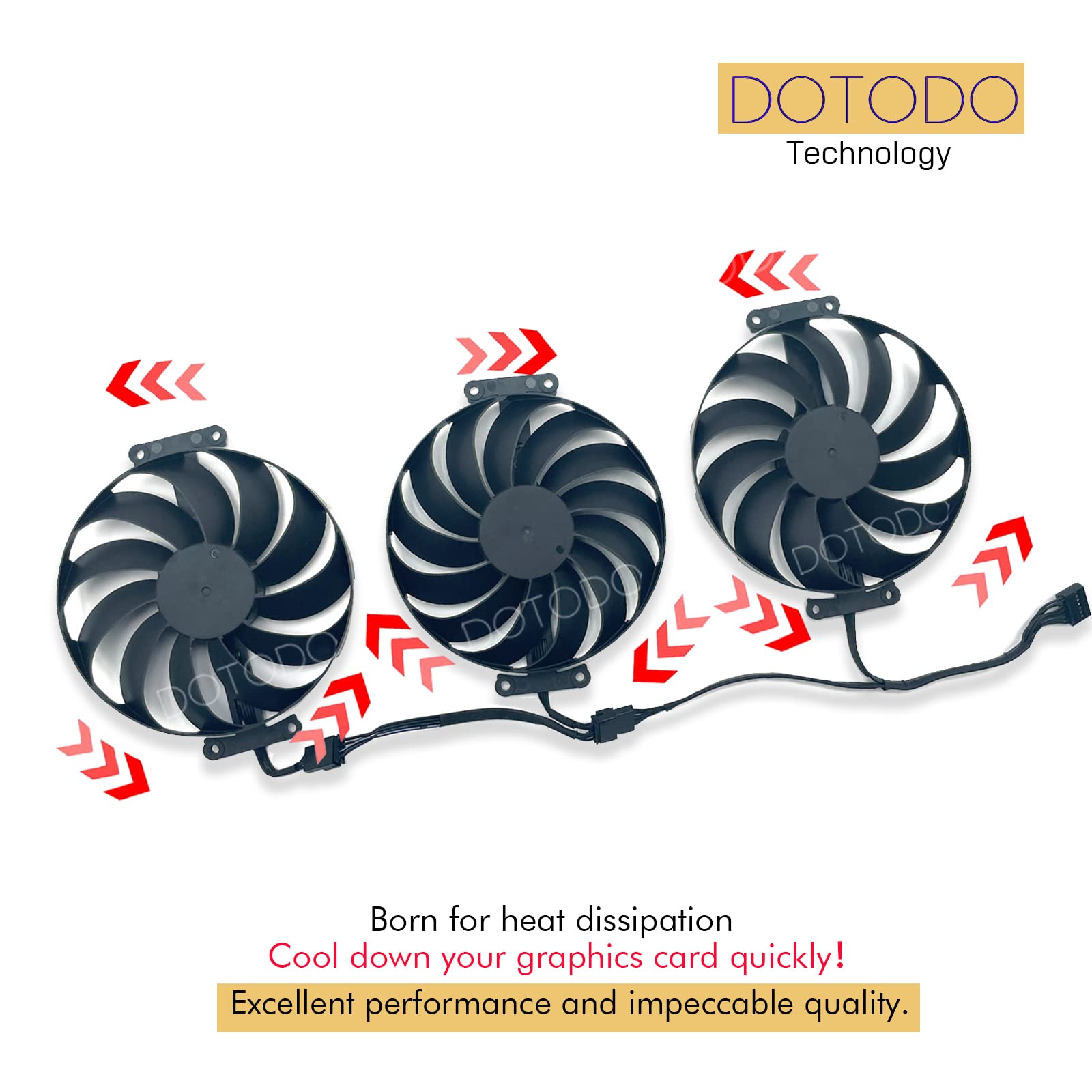 Ventilador de tarjeta gráfica de 95 mm T129215SU 12 V 0.5 A 7 pines para ASUS ROG STRIX OC GeForce RTX 3060 Ti 3070 3080 3090 Ventilador (Fan-ABC)