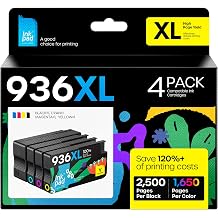 iNKPAD 936 Ink Cartridges 4 Pack Works with HP OfficeJet Pro 9110 9125 9120 | For HP 936 Ink Cartridge Combo Pack CMYK