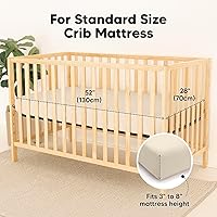 Vista 11 de 2-Pack Waterproof Baby Crib Sheets for Boys, Girls - 52x28 Viscose Derived from Bamboo Toddler Bed Sheet Neutral, Fitted Crib Mattress Protector