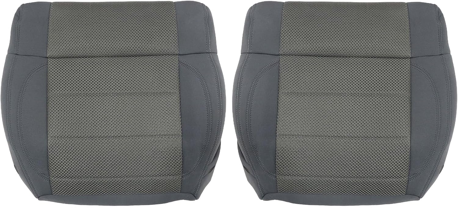 SecosAutoparts Front Driver & Passenger Side Bottom Cloth Seat Cover 2PCS Medium Slate Gray #E5DD Compatible with Jeep Wrangler JK Sahara Sport Rubicon Unlimited 2007