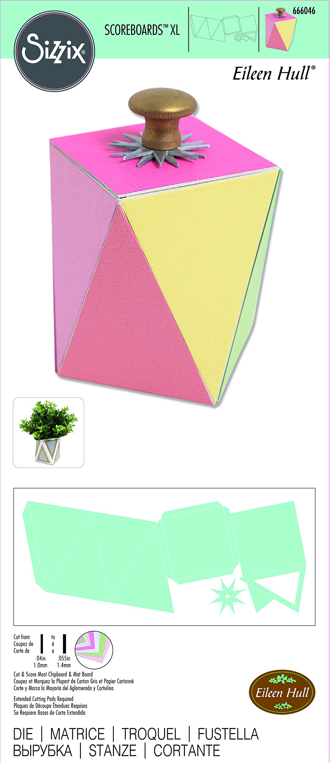 Sizzix Tablice wyników XL Die Geometryczne pudełko od Eileen Hull, wielokolorowe, jeden rozmiar
