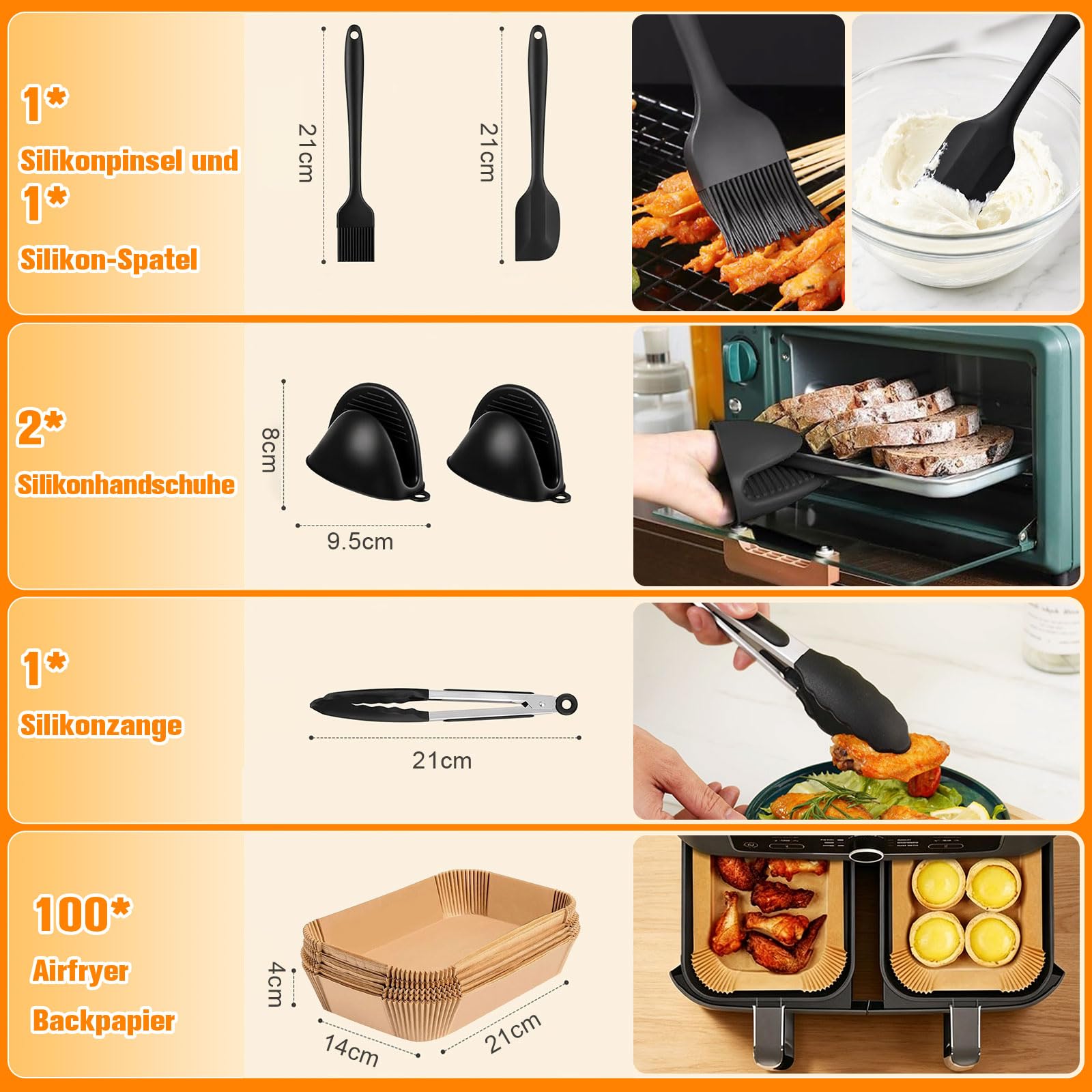 24 sztuki akcesoriów Ninja Airfryer, forma silikonowa do frytkownicy na gorące powietrze, akcesoria do Ninja Foodi Max Dual Zone AF400EU AF300EU 7,6-9,5L, wkładka silikonowa do frytkownicy Air Fryer