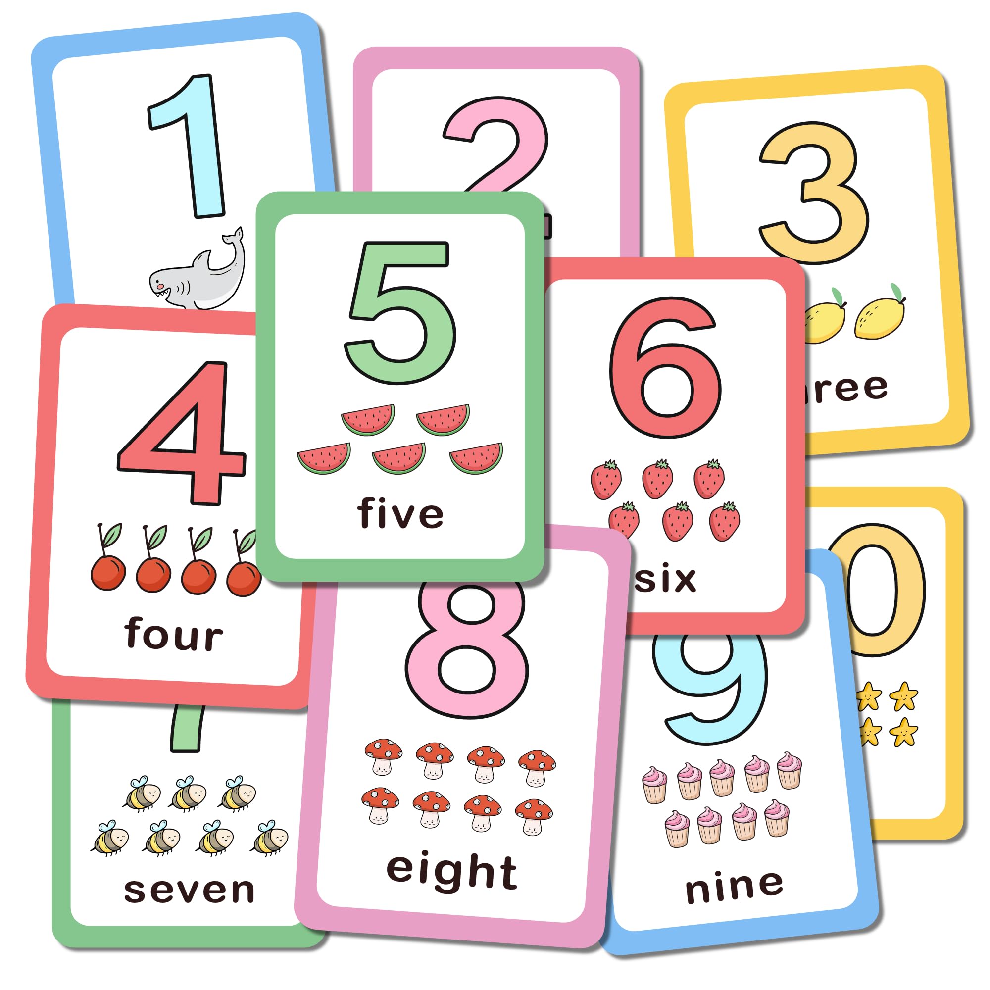 Thinking how Kids Learning flashcard one to Ten Counting Numbers Wall Stickers (Pack of 10) Kids Wall Stickers (1-10 Counting Numbers)-image-2