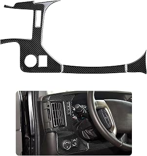 Car Carbon Fiber Dashboard Side Vent Air Conditioner AC Outlet Decoration Trim Cover for Chevrolet Express/GMC Savana 2008 - Present 1500 2500 3500 Interior Accessories (Style B)