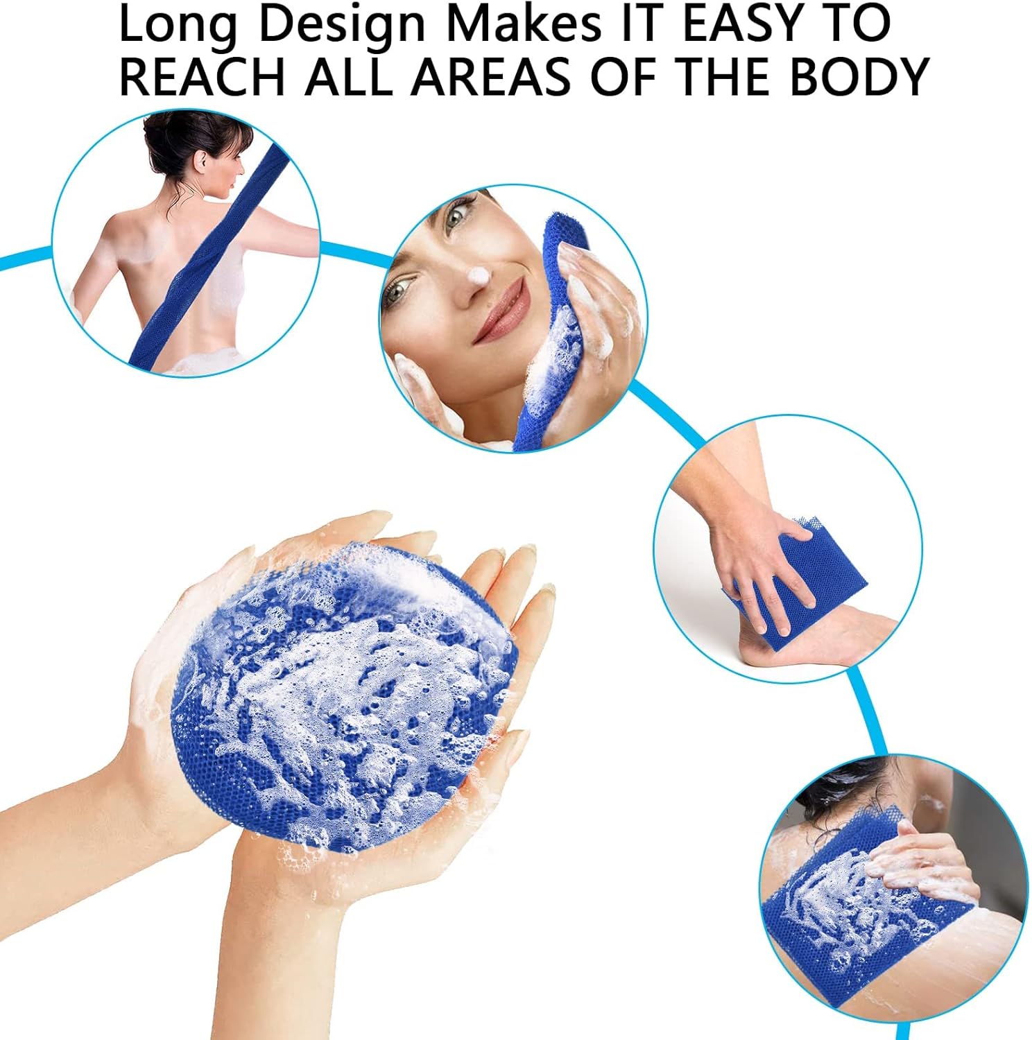 African Exfoliating Net for Body, African Net Sponge, African Wash Net, African Shower Net, African Bath Sponge Scrubbing Rag Net Exfoliation, African Body Scrubber (1 Pcs Blue) : Beauty & Personal Care