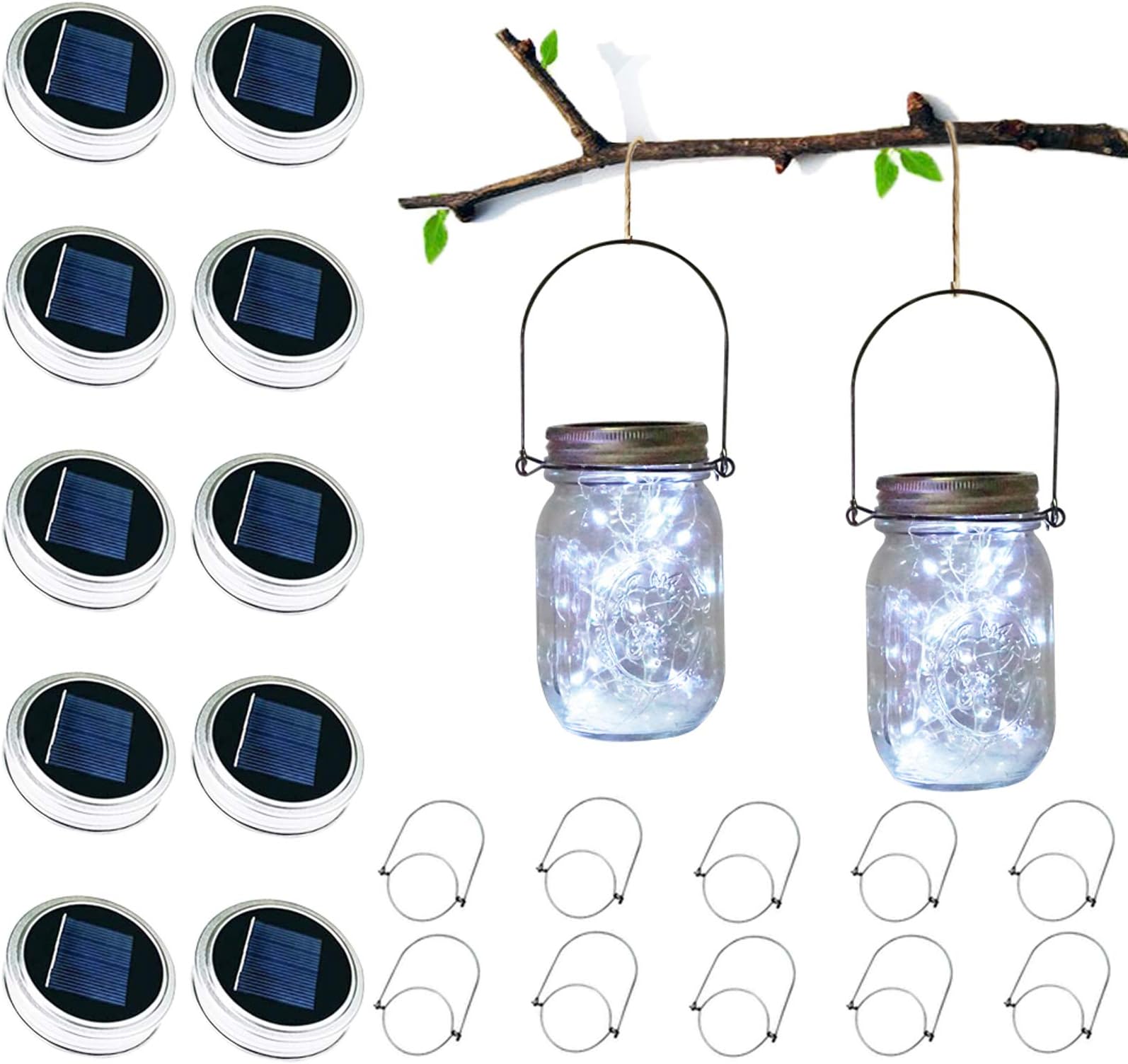 Solar Mason Jar Lights 30LED 10 Pack