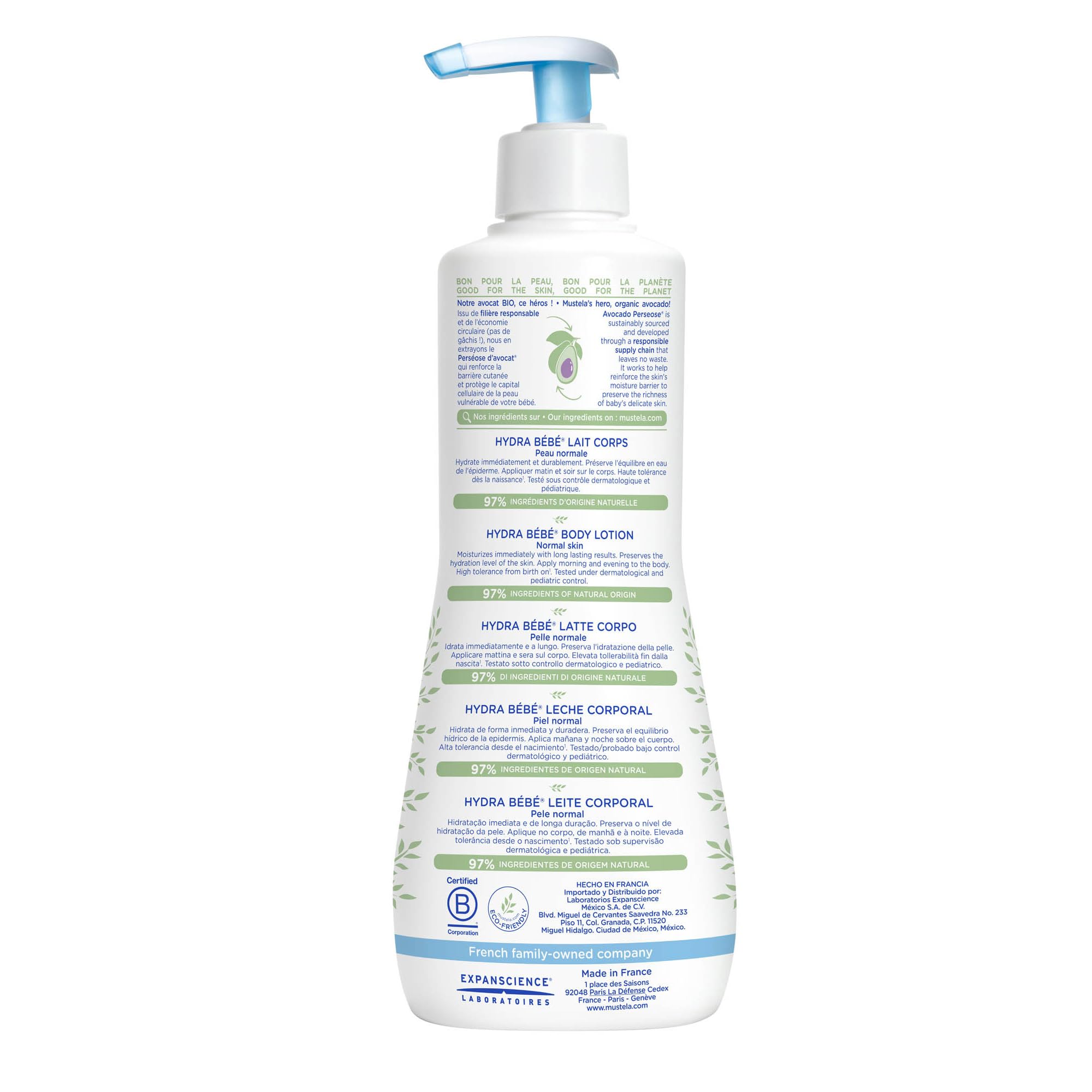 Mustela Hydra Bebè Latte Idratante per il Corpo Pelle Normale 500ml