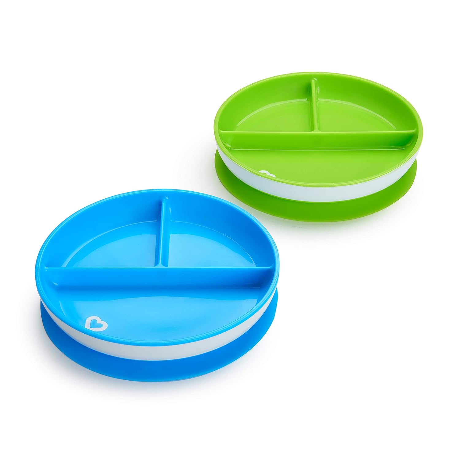Munchkin Stay Put Divided Suction Plates, Blue/Green : Baby