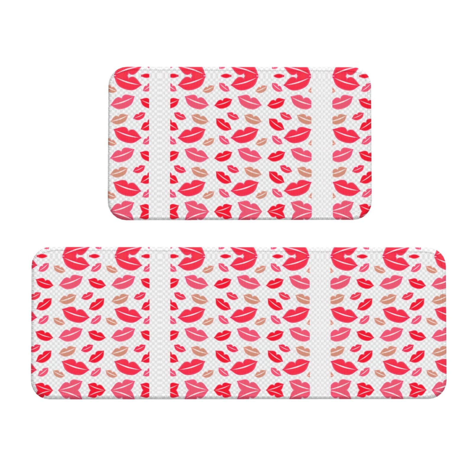Tapis de cuisine antidérapants motif lèvres de Noël confortables et épais