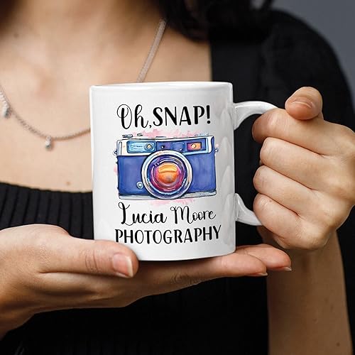 Miniatura 4 de Oh, Snap! Taza de té de fotografía  Taza de café personalizada para fotógrafo con nombre  Taza de cerámica para fotógrafos  Regalo para amantes de