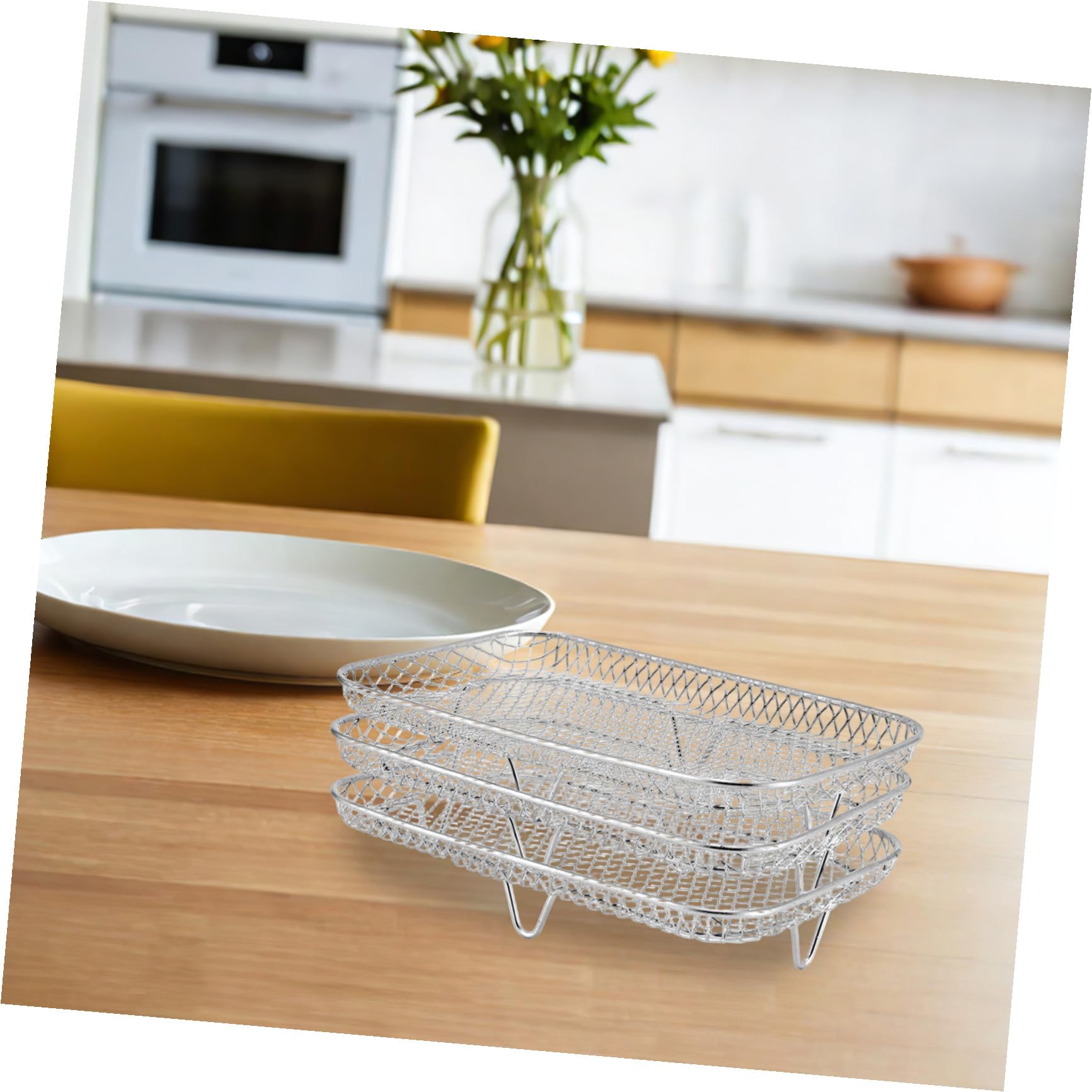 GALPADA Impilabile per Friggitrice ad Aria di Strati per Accessori di Grigliatura Realizzata in Acciaio Inossidabile per Cucina Sicura e Durevole