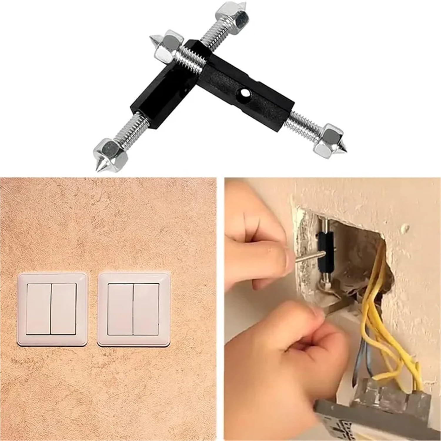 86 Type Wall Box Repair Tool 30 Pieces Cassette Repairer Electrical Box Repairer Cassette Screws Support Rod for Wall Mounted Switch Box 86/118 Type(86 Type)
