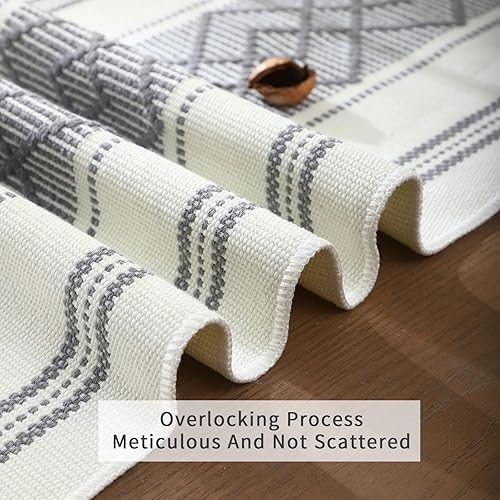 Miniatura 5 de LUFEIJIASHI Caminos de mesa tejidos estilo granja caminos de mesa bohemios de 90 pulgadas de largo con borlas elegantes caminos de mesa lavables