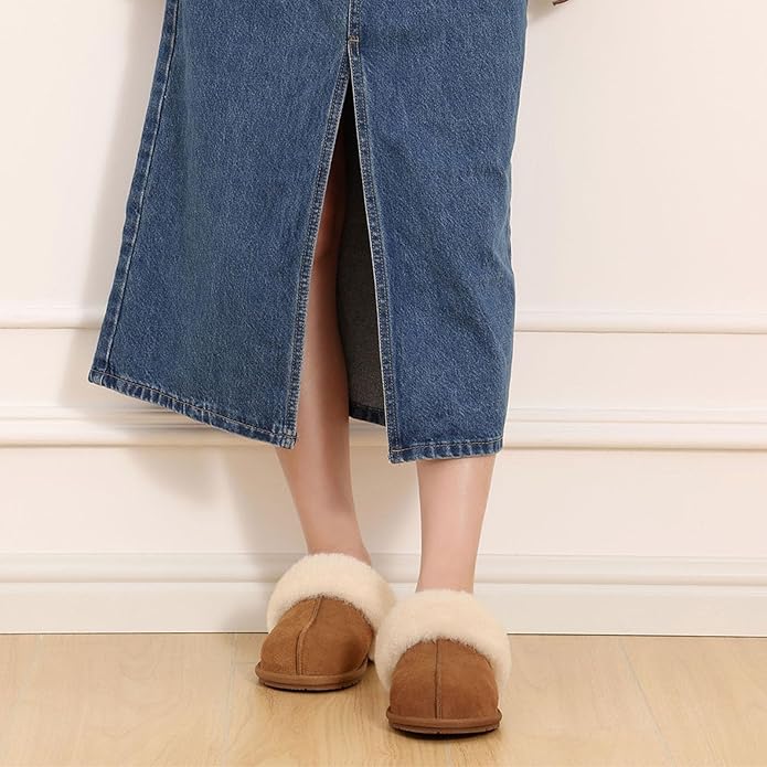 KIDMI Pantuflas de Cuero Genuino para Mujer miniatura 3