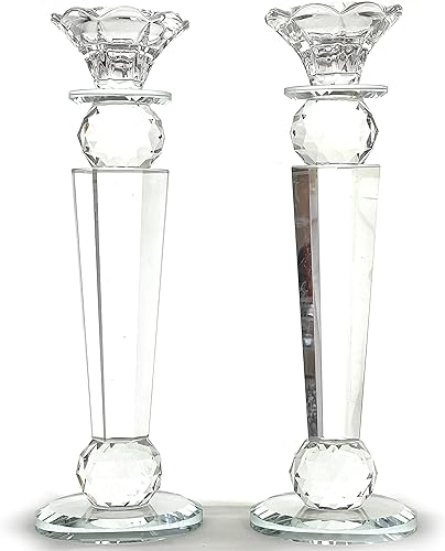 Vista 15 de Allgala Juego de 2 candelabros de bola hechos a mano con pilar cónico inverso hecho a mano de 8.5 pulgadas HD89151