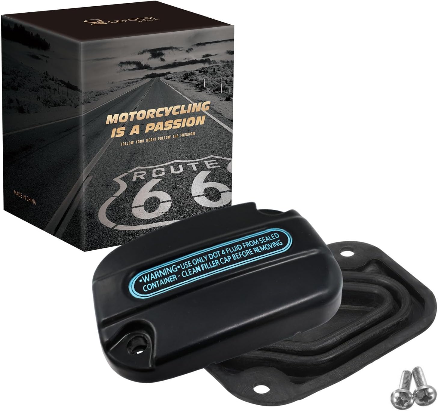 Front Right Brake Master Cylinder Cover Cap Aftermarket Part compatible with Harley Touring FLHX FLHT FLHR FLTR FLHTCU Road King Road Glide Electra Glide Ultra Classic 08-15 Black